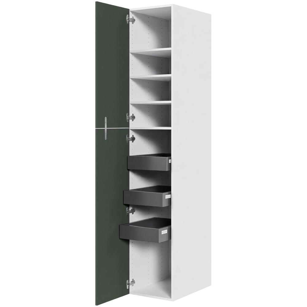 Multi-Living Køkken ekstra højt linnedskab  i Cibo Verde H: 214,4 cm D: 60,0 cm - Inklusiv 4 hylder samt 3 bakker. - Bredde: 40 cm