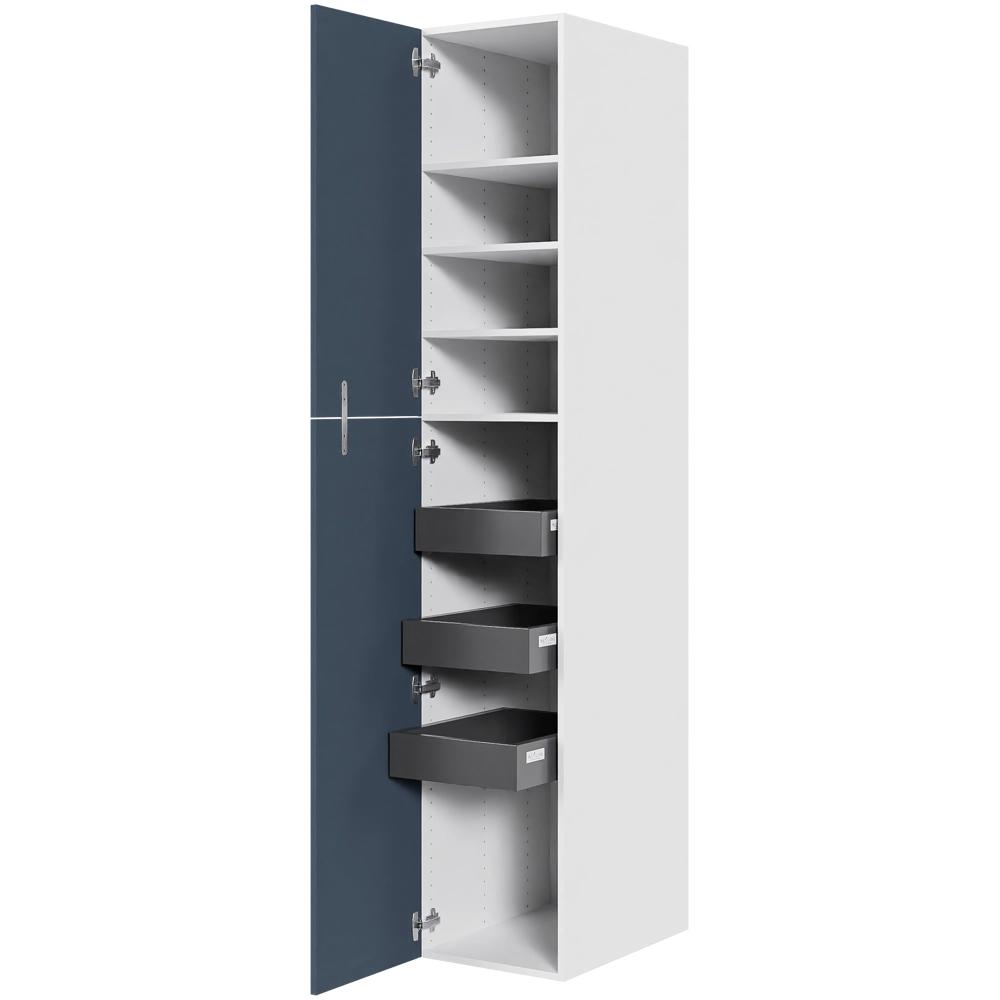 Multi-Living Køkken ekstra højt linnedskab  i Cibo Blue H: 214,4 cm D: 60,0 cm - Inklusiv 4 hylder samt 3 bakker. - Bredde: 40 cm