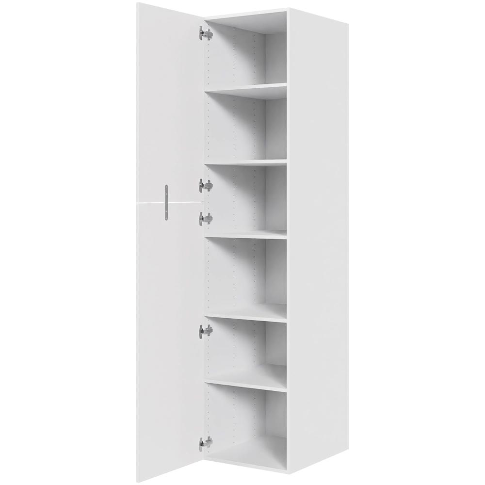Køkken ekstra højt hyldeskab i Malet Hvid Front H: 214,4 cm D: 60,0 cm - 2 delt låge inklusiv 5 hylder - Bredde: 50 cm