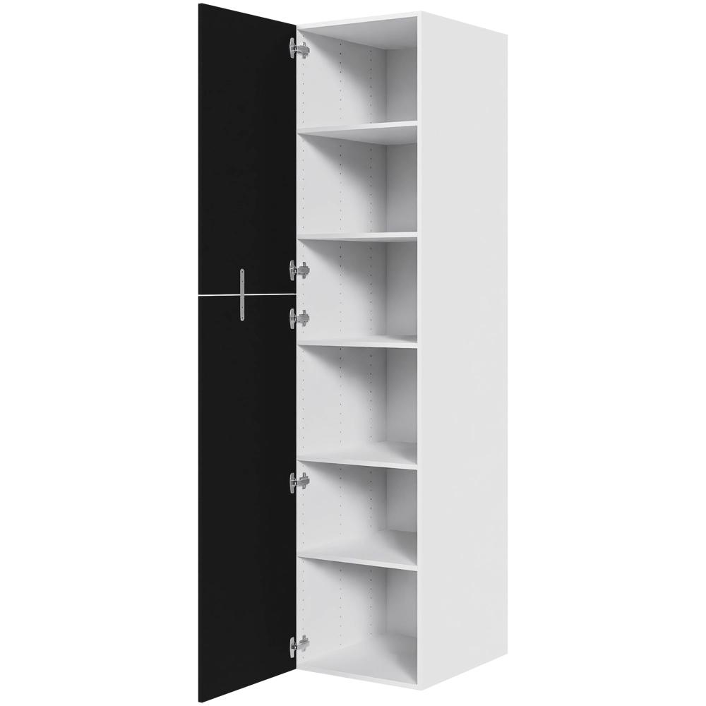 Køkken ekstra højt hyldeskab i Cibo Nero H: 214,4 cm D: 60,0 cm - 2 delt låge inklusiv 5 hylder - Bredde: 50 cm