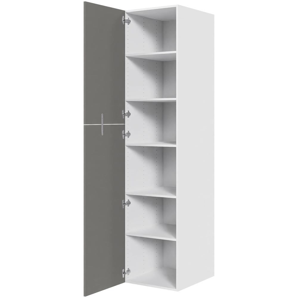 Køkken ekstra højt hyldeskab i Cibo Grigio H: 214,4 cm D: 60,0 cm - 2 delt låge inklusiv 5 hylder - Bredde: 50 cm