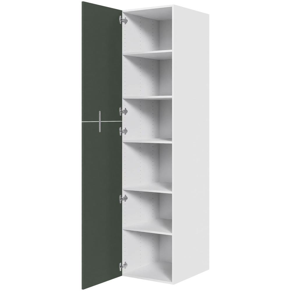 Køkken ekstra højt hyldeskab i Cibo Verde H: 214,4 cm D: 60,0 cm - 2 delt låge inklusiv 5 hylder - Bredde: 50 cm