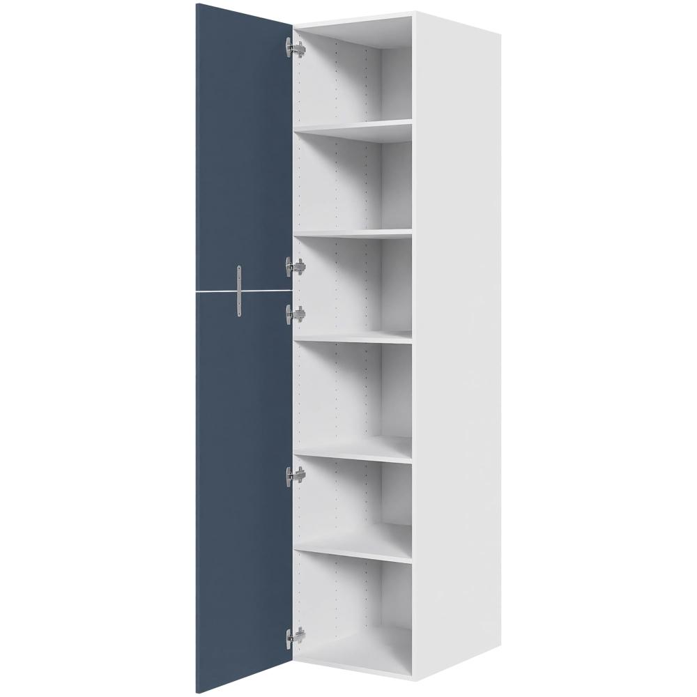 Køkken ekstra højt hyldeskab i Cibo Blue H: 214,4 cm D: 60,0 cm - 2 delt låge inklusiv 5 hylder - Bredde: 50 cm