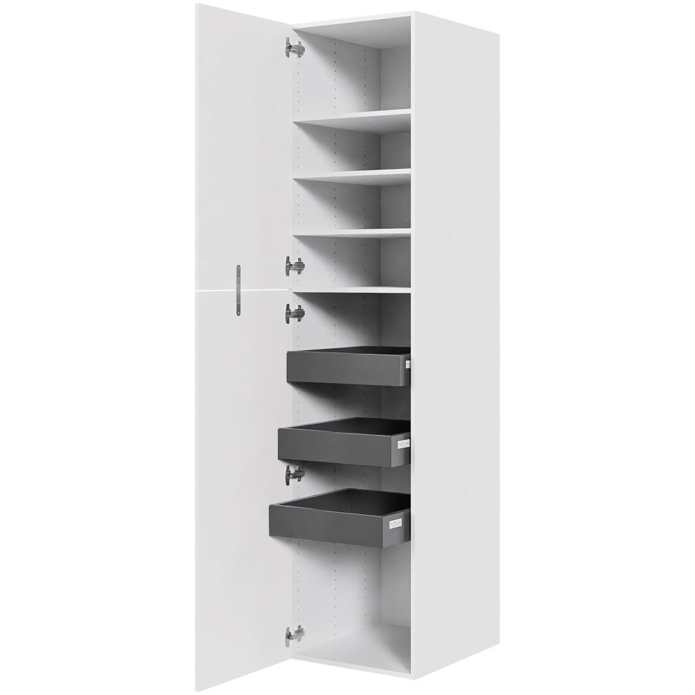 Multi-Living XL Linnedskab 50Â cm med 4 hylder, 3 bakker og to-delt låge - deludtræk