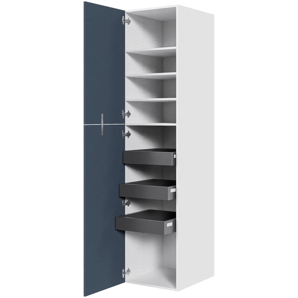 Multi-Living Køkken ekstra højt linnedskab  i Cibo Blue H: 214,4 cm D: 60,0 cm - Inklusiv 4 hylder samt 3 bakker. - Bredde: 50 cm