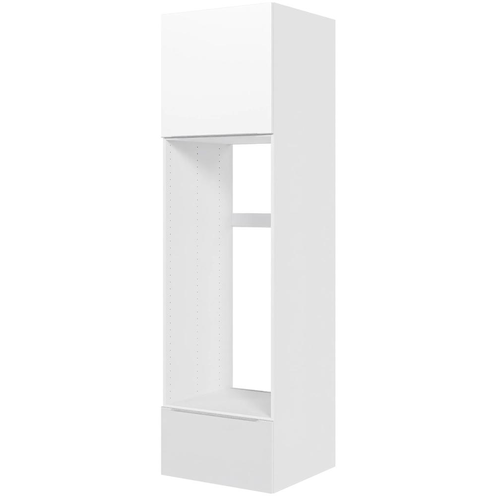 Billede af Multi-Living Køkken ekstra højt indbygningsskab til køl i Malet Hvid Front Paris H: 214,4 cm D: 60,0 cm - Toplåge og skuffe deludtræk/softluk - Bredde: 60 cm