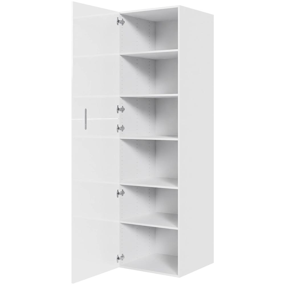 Køkken ekstra højt hyldeskab i Hvid Højglans H: 214,4 cm D: 60,0 cm - 2 delt låge inklusiv 5 hylder - Bredde: 60 cm