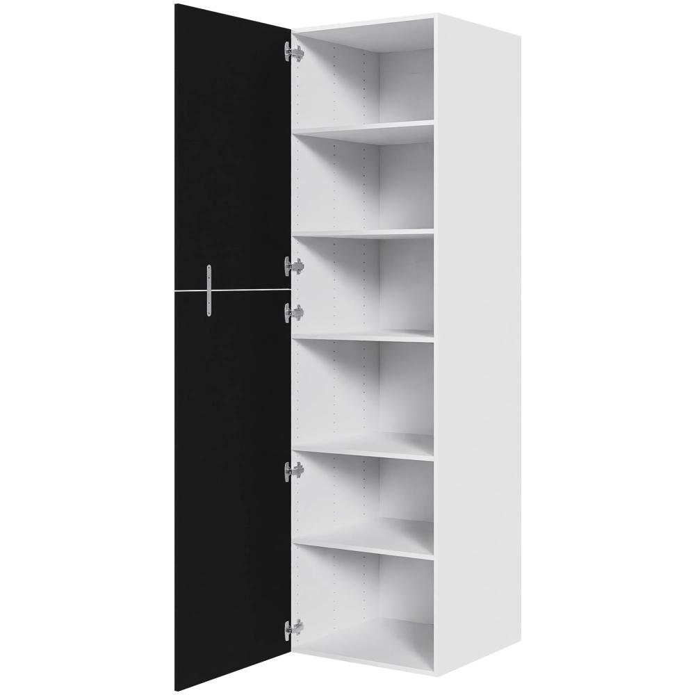 Køkken ekstra højt hyldeskab i Cibo Nero H: 214,4 cm D: 60,0 cm - 2 delt låge inklusiv 5 hylder - Bredde: 60 cm