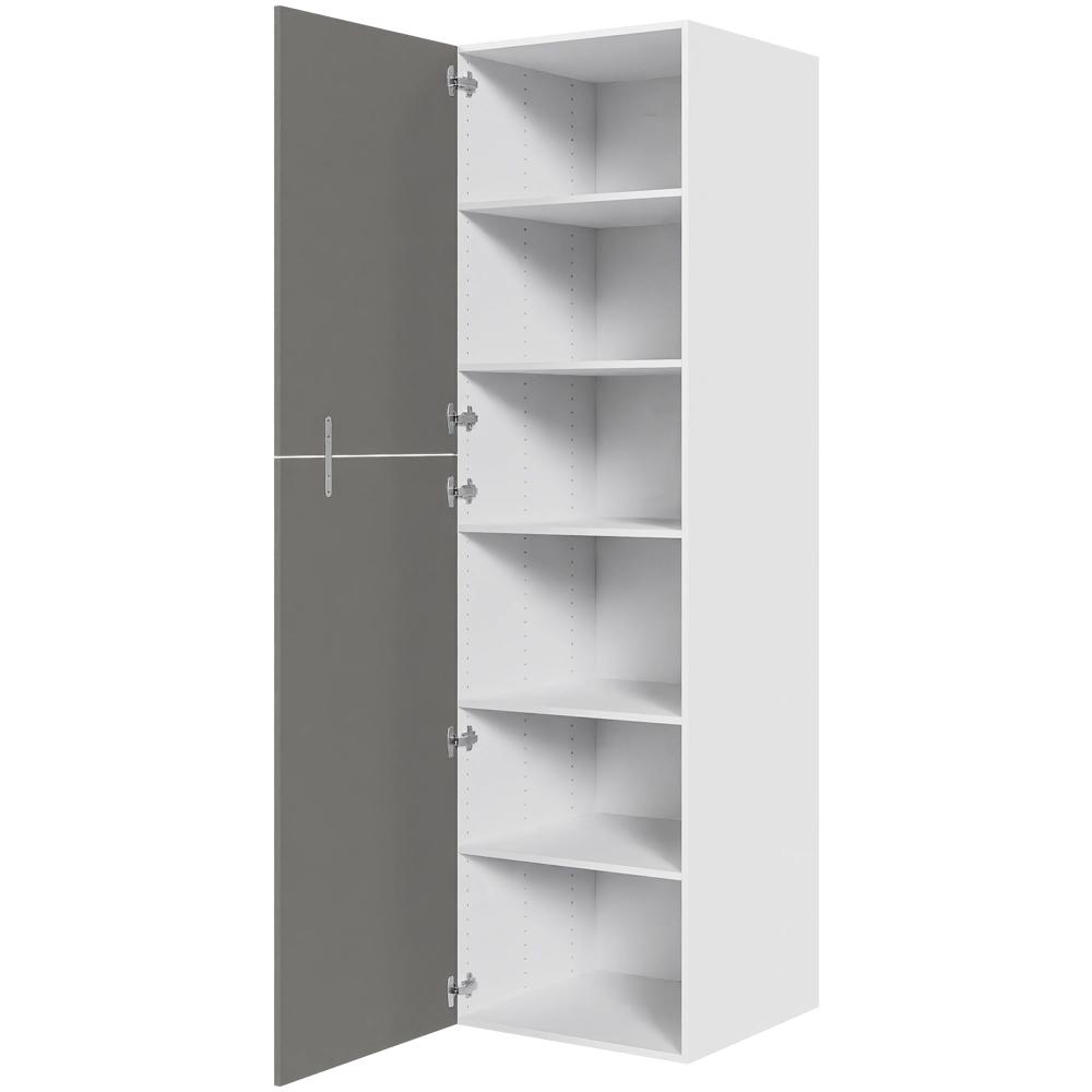 Køkken ekstra højt hyldeskab i Cibo Grigio H: 214,4 cm D: 60,0 cm - 2 delt låge inklusiv 5 hylder - Bredde: 60 cm