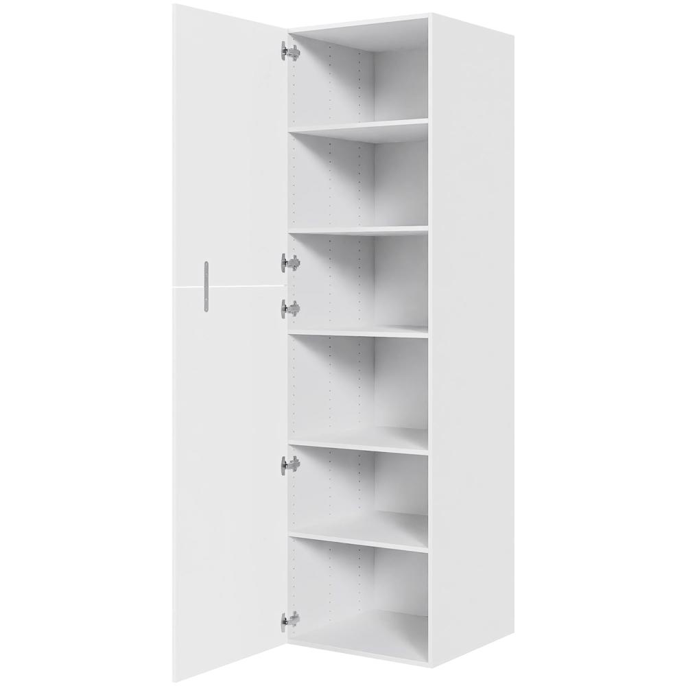 Køkken ekstra højt hyldeskab i Cibo Bianco H: 214,4 cm D: 60,0 cm - 2 delt låge inklusiv 5 hylder - Bredde: 60 cm