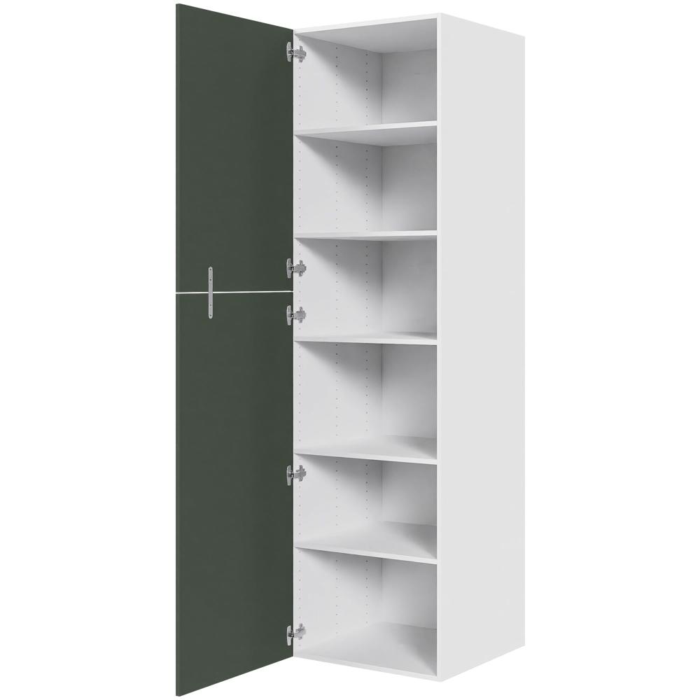 Køkken ekstra højt hyldeskab i Cibo Verde H: 214,4 cm D: 60,0 cm - 2 delt låge inklusiv 5 hylder - Bredde: 60 cm