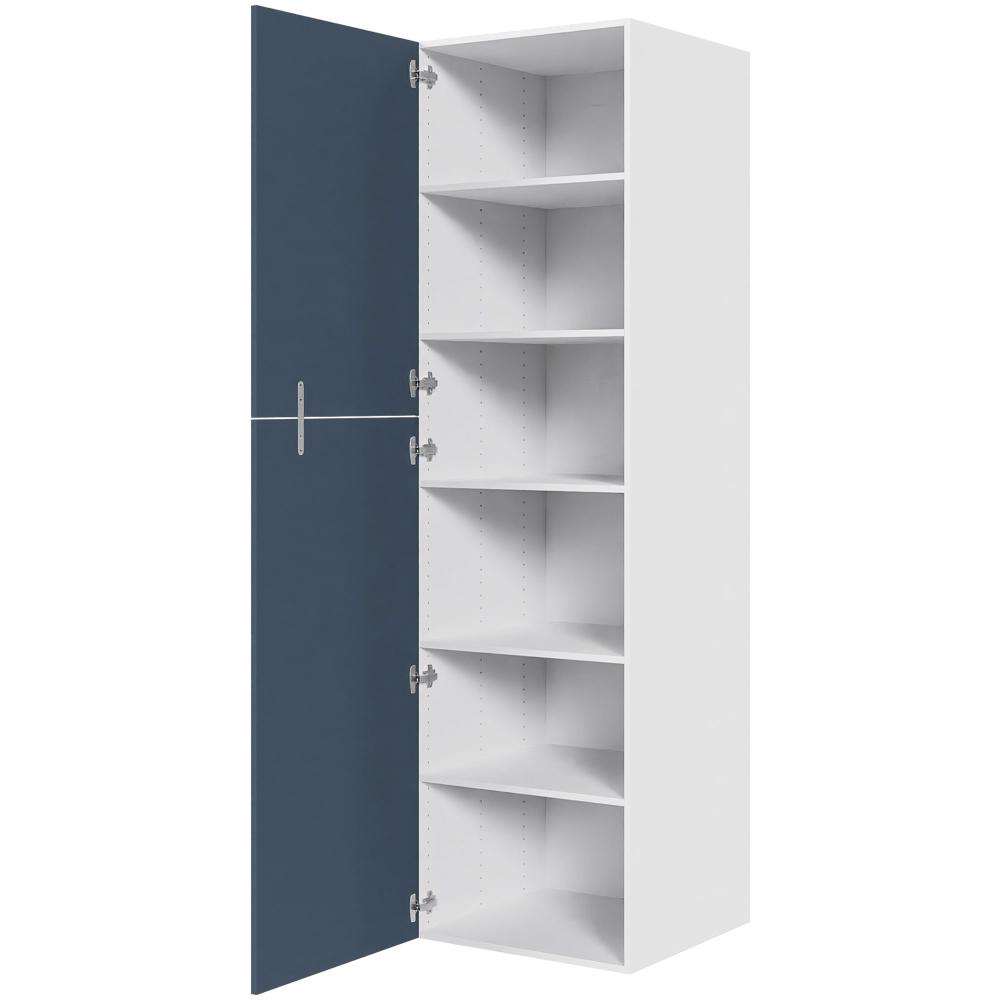 Køkken ekstra højt hyldeskab i Cibo Blue H: 214,4 cm D: 60,0 cm - 2 delt låge inklusiv 5 hylder - Bredde: 60 cm