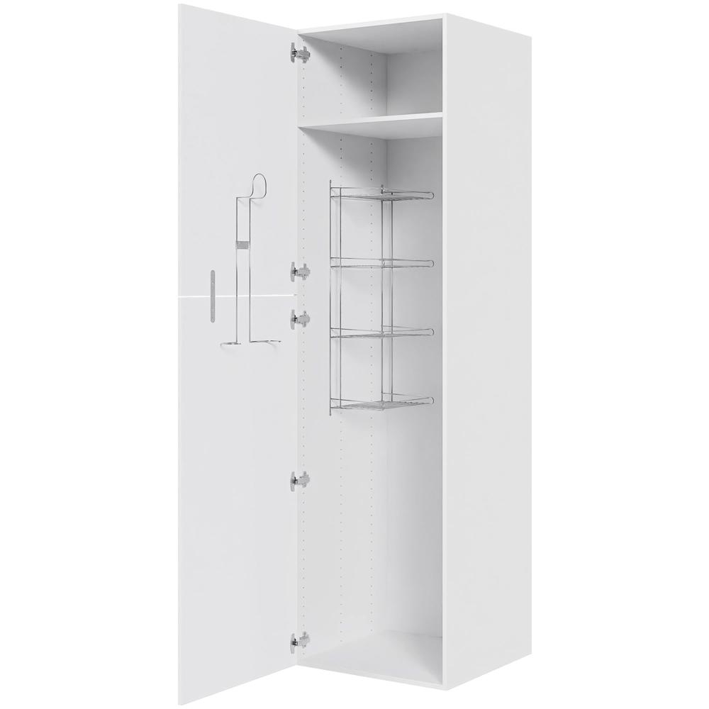 Ekstra højt kosteskab H: 214,4 cm D: 60,0 cm - Inklusiv 1 hylde, 1 trådreol, 1 slangeholder