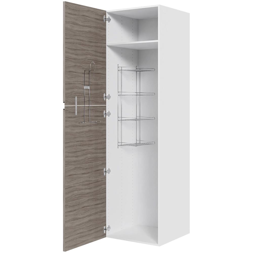 13: Køkken ekstra højt kosteskab  i Sasso-line H: 214,4 cm D: 60,0 cm - Inklusiv 1 hylde, 1 trådreol, 1 slangeholder - Bredde: 60 cm