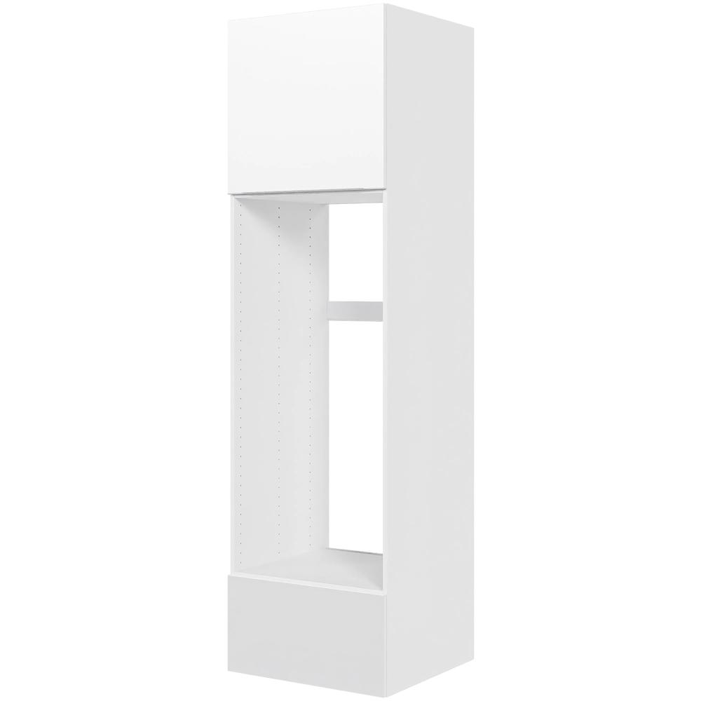 Billede af Multi-Living Køkken ekstra højt indbygningsskab til køl i Hvid Front Paris H: 214,4 cm D: 60,0 cm - Toplåge og skuffe fuldudtræk/softluk - Bredde: 60 cm