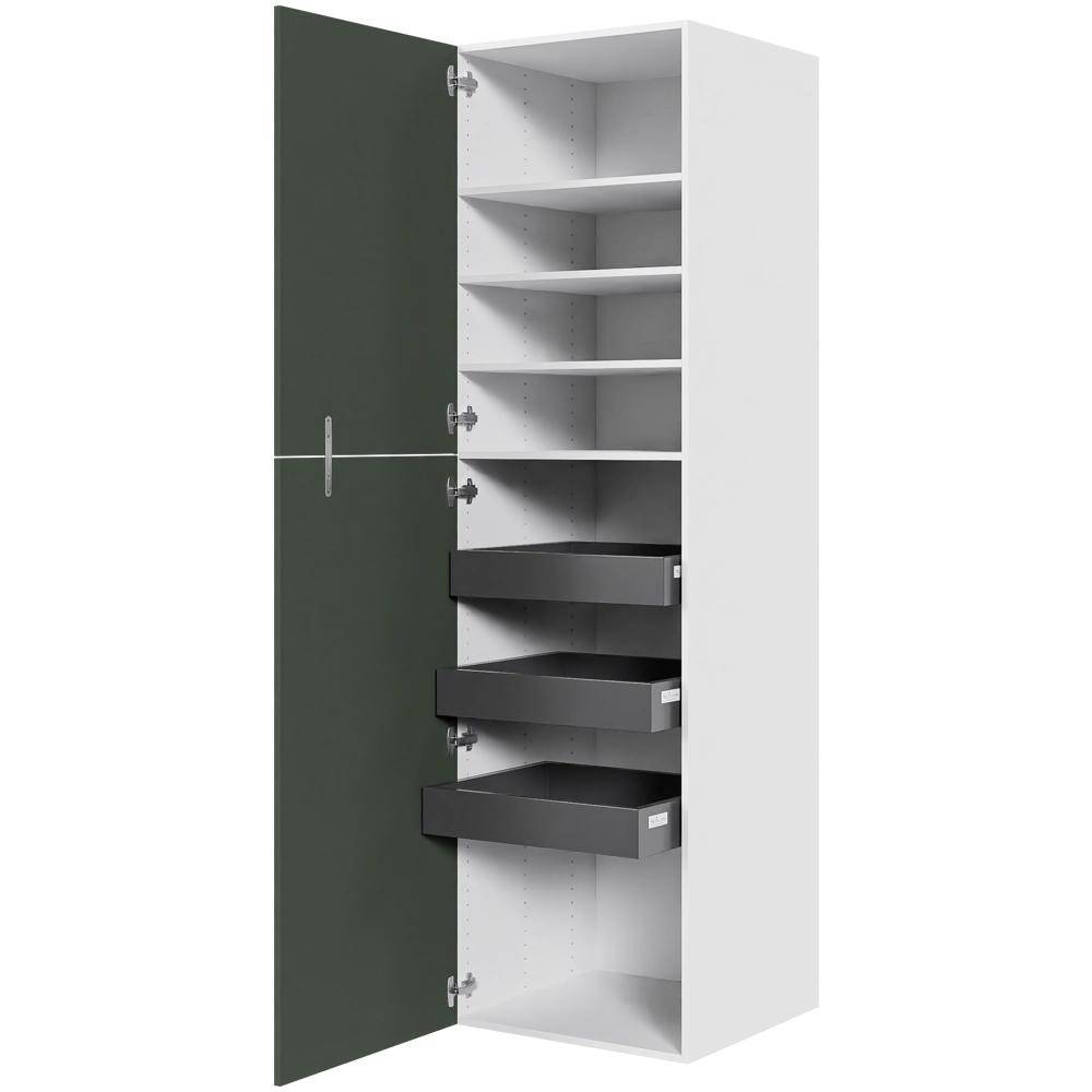 Multi-Living Køkken ekstra højt linnedskab  i Cibo Verde H: 214,4 cm D: 60,0 cm - Inklusiv 4 hylder samt 3 bakker. - Bredde: 60 cm