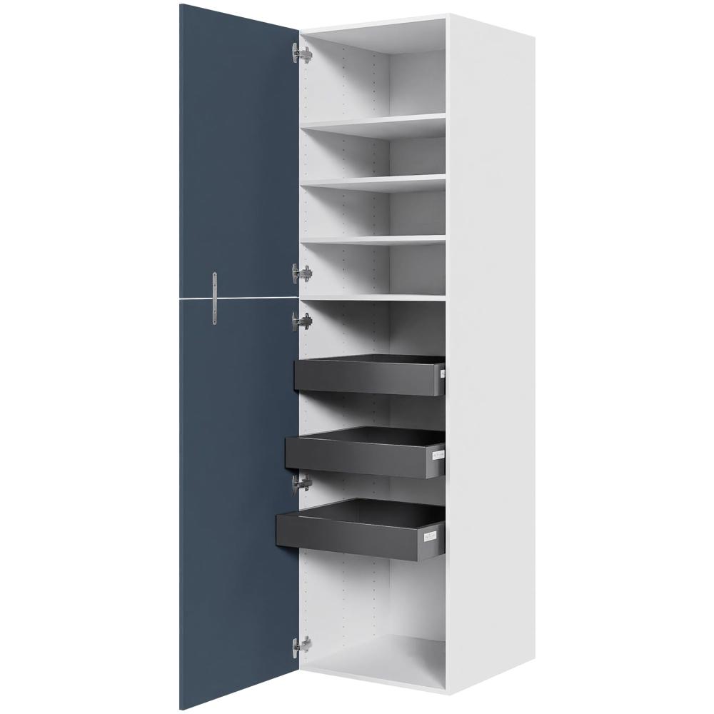 Multi-Living Køkken ekstra højt linnedskab  i Cibo Blue H: 214,4 cm D: 60,0 cm - Inklusiv 4 hylder samt 3 bakker. - Bredde: 60 cm