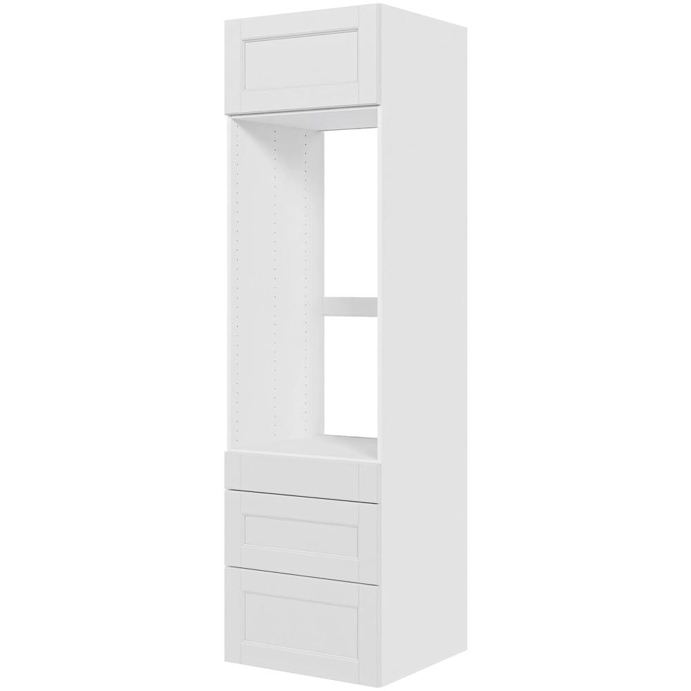 Billede af Multi-Living Køkken ekstra højt indbygningsskab til ovn i Bergen H: 214,4 cm D: 60,0 cm - 1 låge & 3 skuffer deludtræk/softluk - Bredde: 60 cm