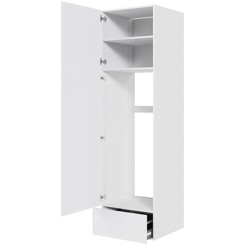 Ekstra højt indbygningsskab til ovn H: 214,4 cm D: 60,0 cm - 2 låger & 1 skuffe fuldudtræk/softluk