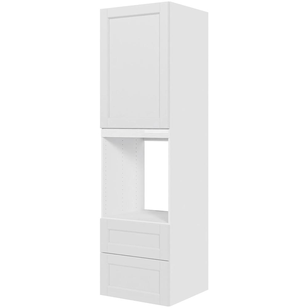 Billede af Multi-Living Køkken ekstra højt indbygningsskab til ovn i Bergen H: 214,4 cm D: 60,0 cm - 1 låge & 2 skuffer deludtræk/softluk - Bredde: 60 cm