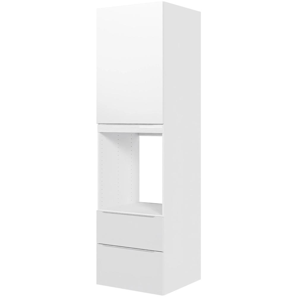 Billede af Multi-Living Køkken ekstra højt indbygningsskab til ovn i Malet Hvid Front Paris H: 214,4 cm D: 60,0 cm - 1 låge & 2 skuffer fuldudtræk/softluk - Bredde: 60 cm