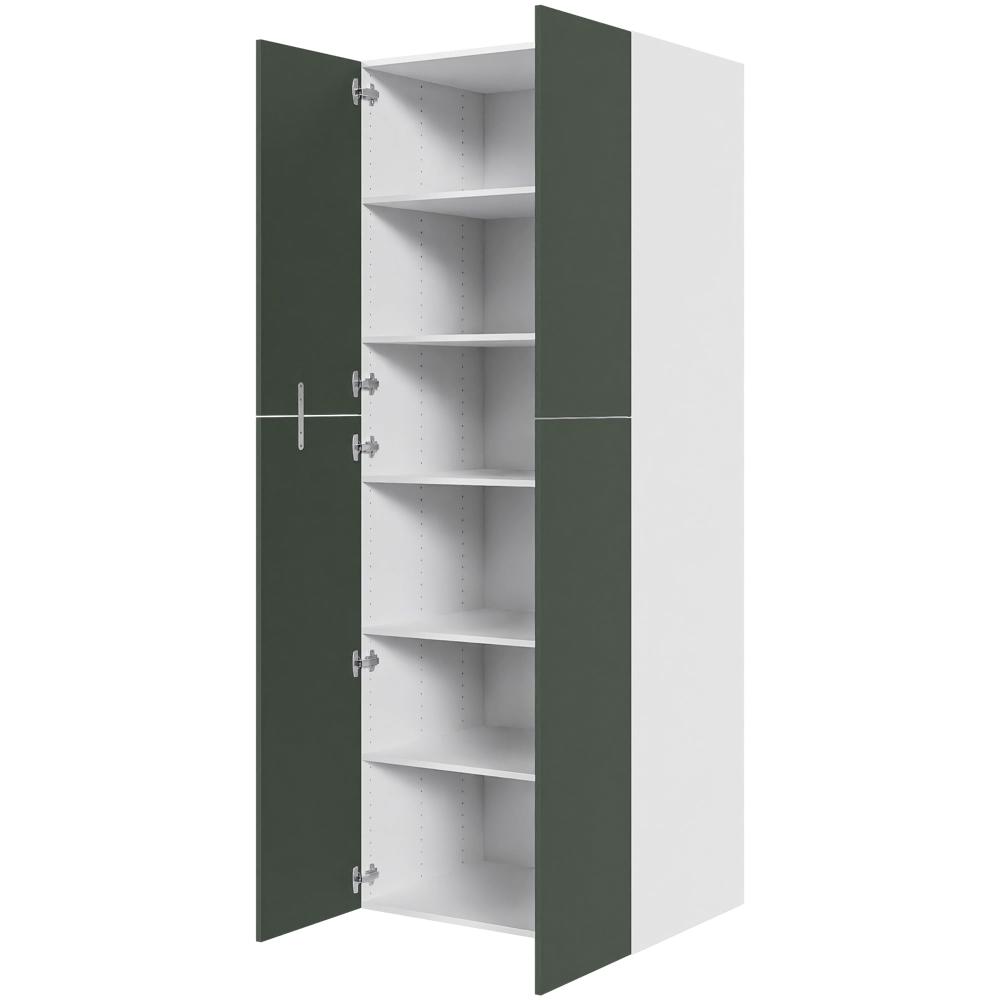 Ekstra højt hyldeskab i Cibo Verde H: 214,4 cm D: 60,0 cm - 2 delt låge inklusiv 5 hylder - Bredde: 80 cm