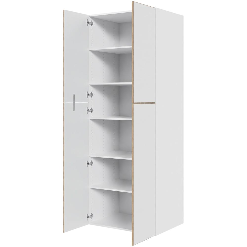 Ekstra højt hyldeskab i London H: 214,4 cm D: 60,0 cm - 2 delt låge inklusiv 5 hylder - Bredde: 80 cm