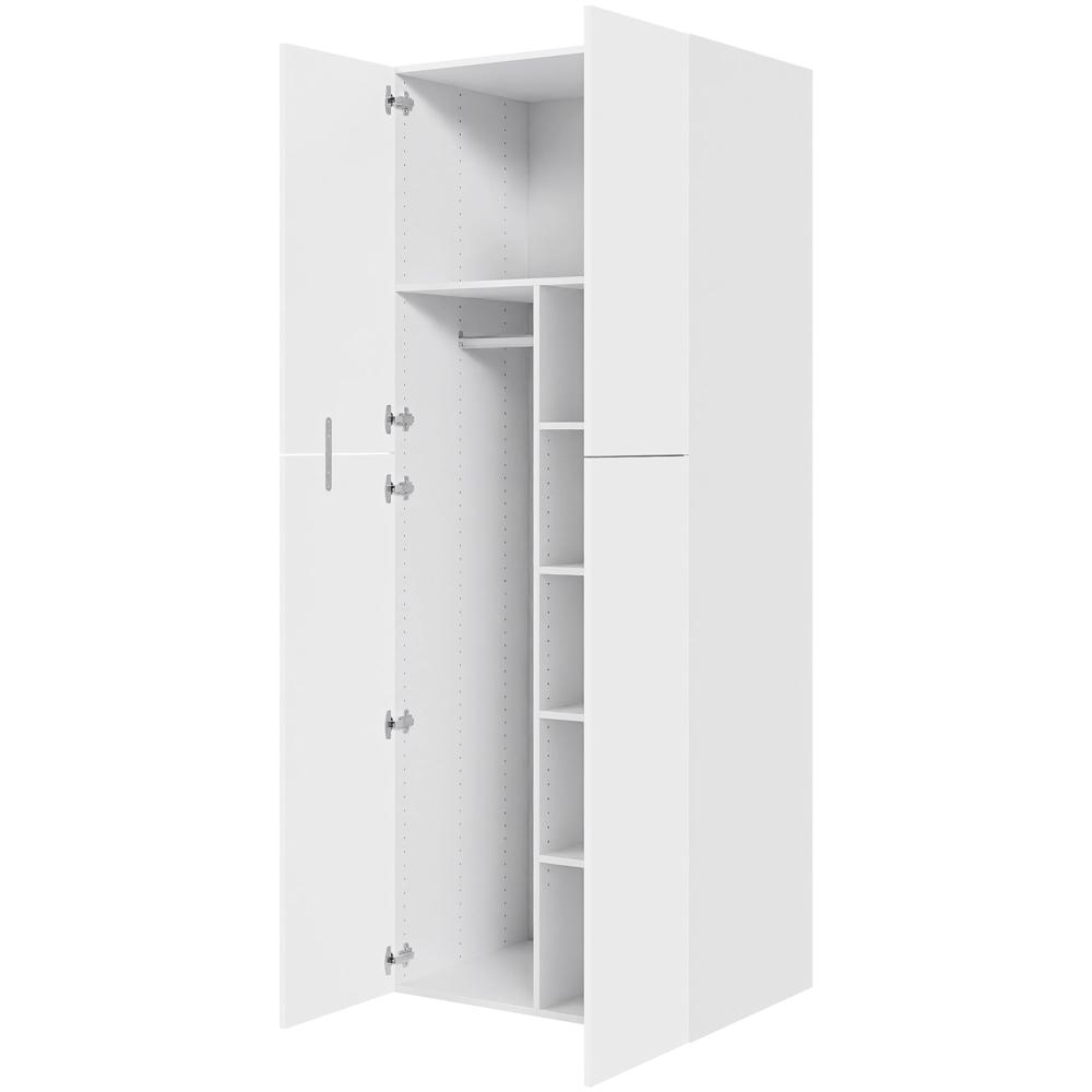 Multi-Living Ekstra højt combiskab  i Cibo Bianco H: 214,4 cm D: 60,0 cm - 2 låger inklusiv 4 hylde samt 1 oval bøjlestang. - Bredde: 80 cm