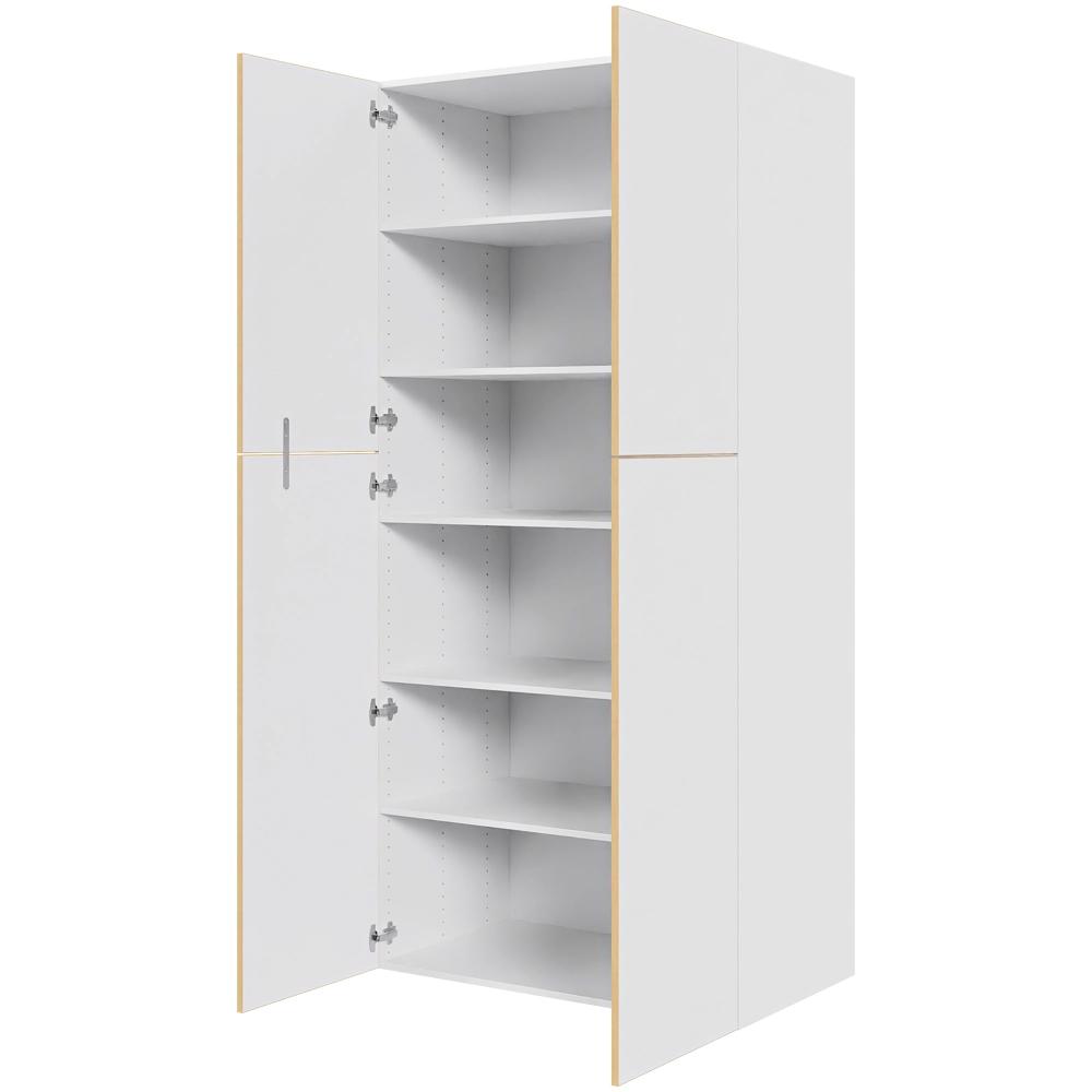 Multi-Living Køkken ekstra højt hyldeskab  i White/Oak Line H: 214,4 cm D: 60,0 cm - 2 delt låge inklusiv 5 hylder - Bredde: 100 cm