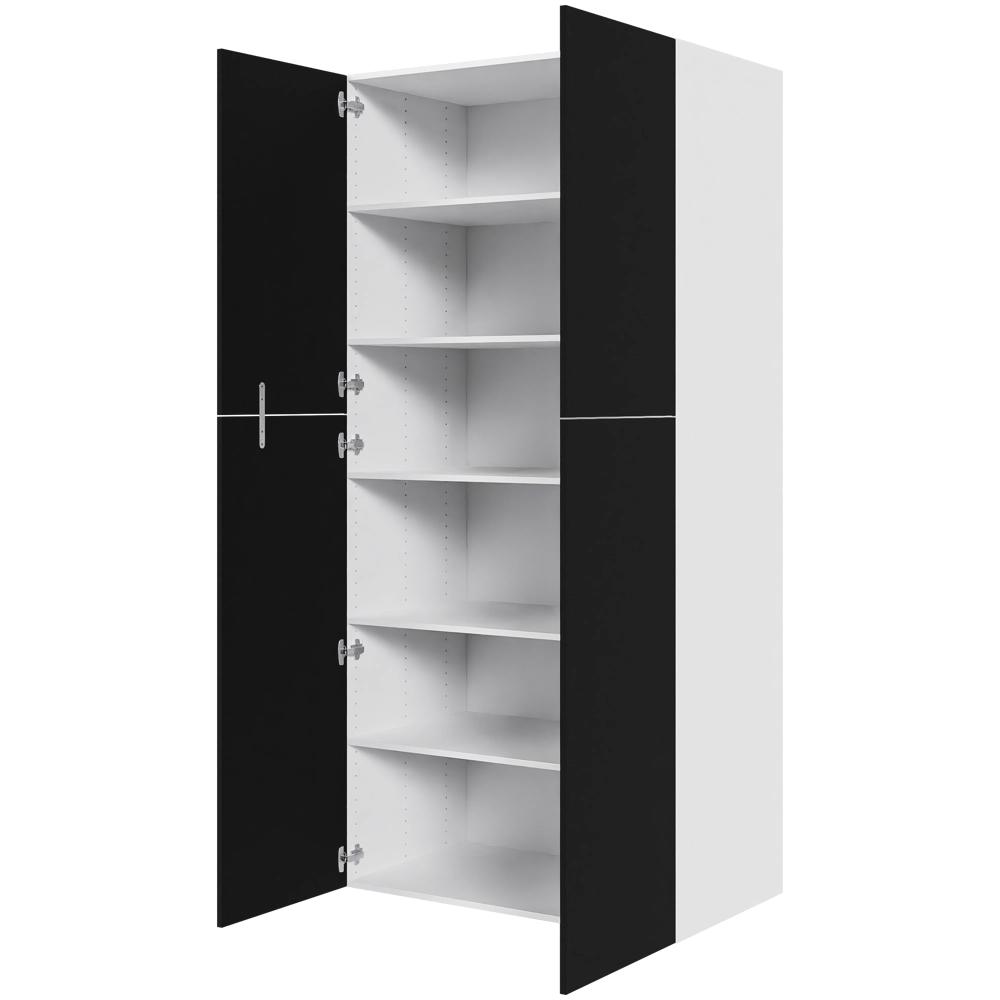 Køkken ekstra højt hyldeskab i Cibo Nero H: 214,4 cm D: 60,0 cm - 2 delt låge inklusiv 5 hylder - Bredde: 100 cm