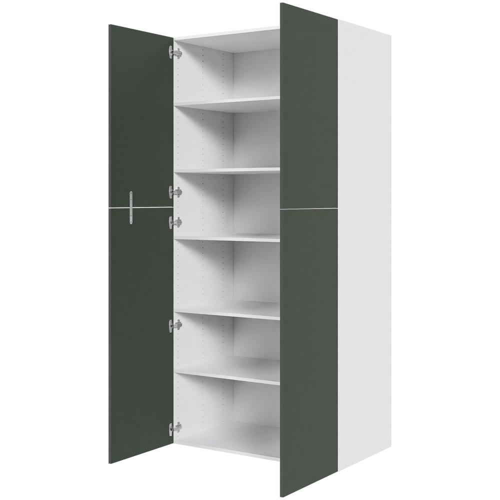 Køkken ekstra højt hyldeskab i Cibo Verde H: 214,4 cm D: 60,0 cm - 2 delt låge inklusiv 5 hylder - Bredde: 100 cm