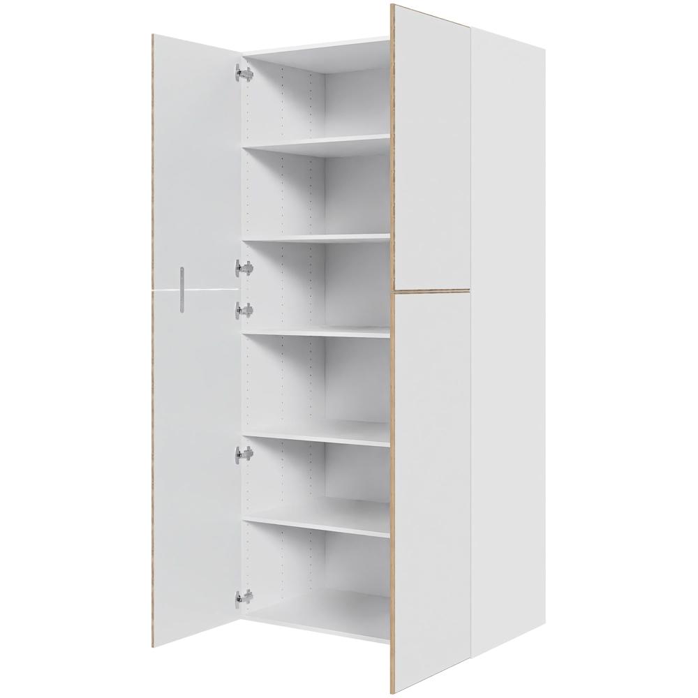 Køkken ekstra højt hyldeskab i London H: 214,4 cm D: 60,0 cm - 2 delt låge inklusiv 5 hylder - Bredde: 100 cm