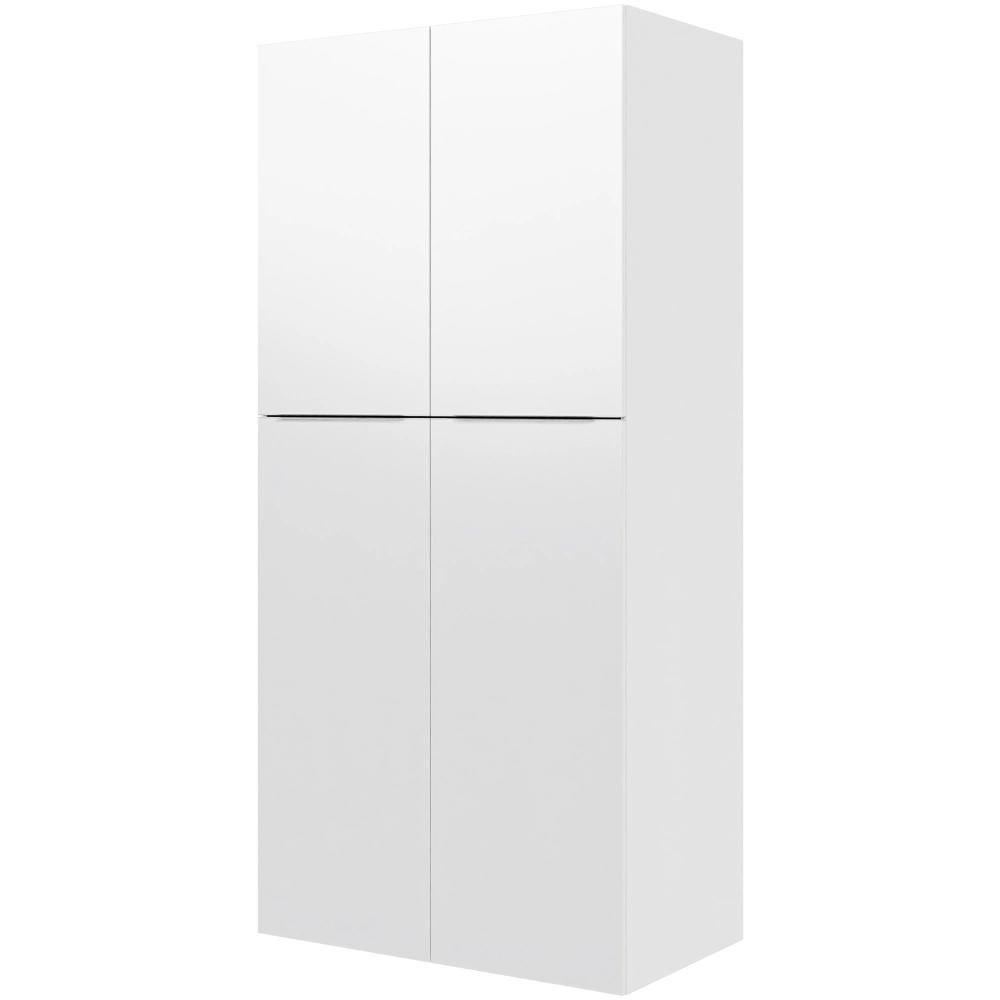 Billede af Multi-Living Ekstra højt bøjleskab i Malet Hvid Front Paris H: 214,4 cm D: 60,0 cm - 2-delt låge inklusiv 1 hylde samt 1 oval bøjlestang - Bredde: 100 cm