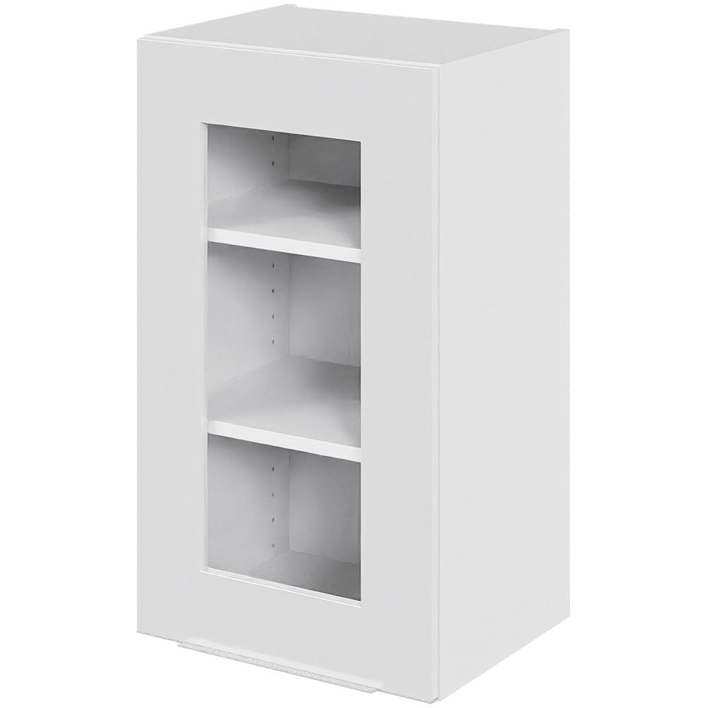 Billede af Multi-Living Køkken vitrineskab i Hvid Front Paris overskab H: 70,4 cm D: 34,0 cm - Låge med klart glas inklusiv 2 hylder - Bredde: 40 cm