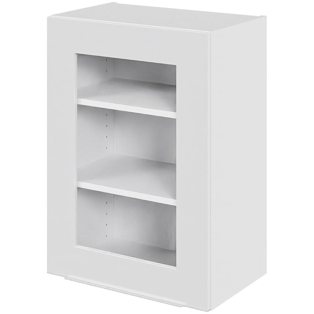 Billede af Multi-Living Køkken vitrineskab i Hvid Front Paris overskab H: 70,4 cm D: 34,0 cm - Låge med klart glas inklusiv 2 hylder - Bredde: 50 cm