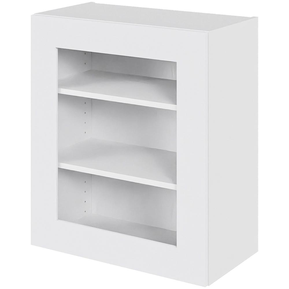 Billede af Multi-Living Køkken vitrineskab i Hvid Front overskab H: 70,4 cm D: 34,0 cm - Låge med klart glas inklusiv 2 hylder - Bredde: 60 cm