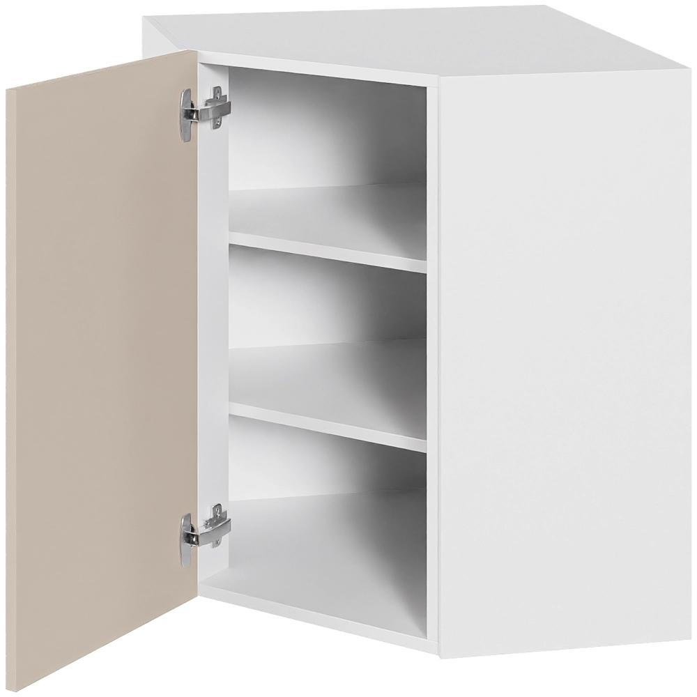 Diagonalt hjørneskab 60 cm med 2 hylder og låge
