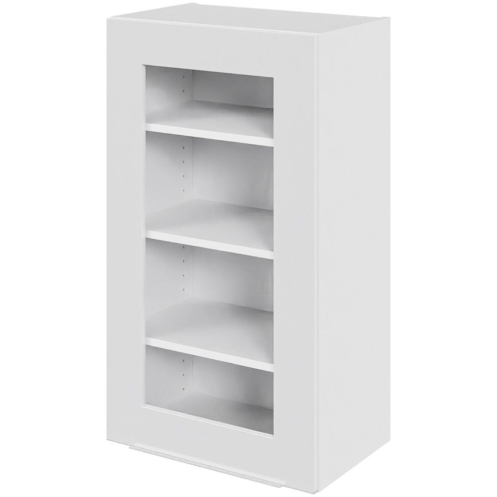 Billede af Multi-Living Køkken vitrineskab i Hvid Front Paris overskab H: 89,6 cm D: 34,0 cm - Låge med klart glas inklusiv 2 hylder - Bredde: 50 cm