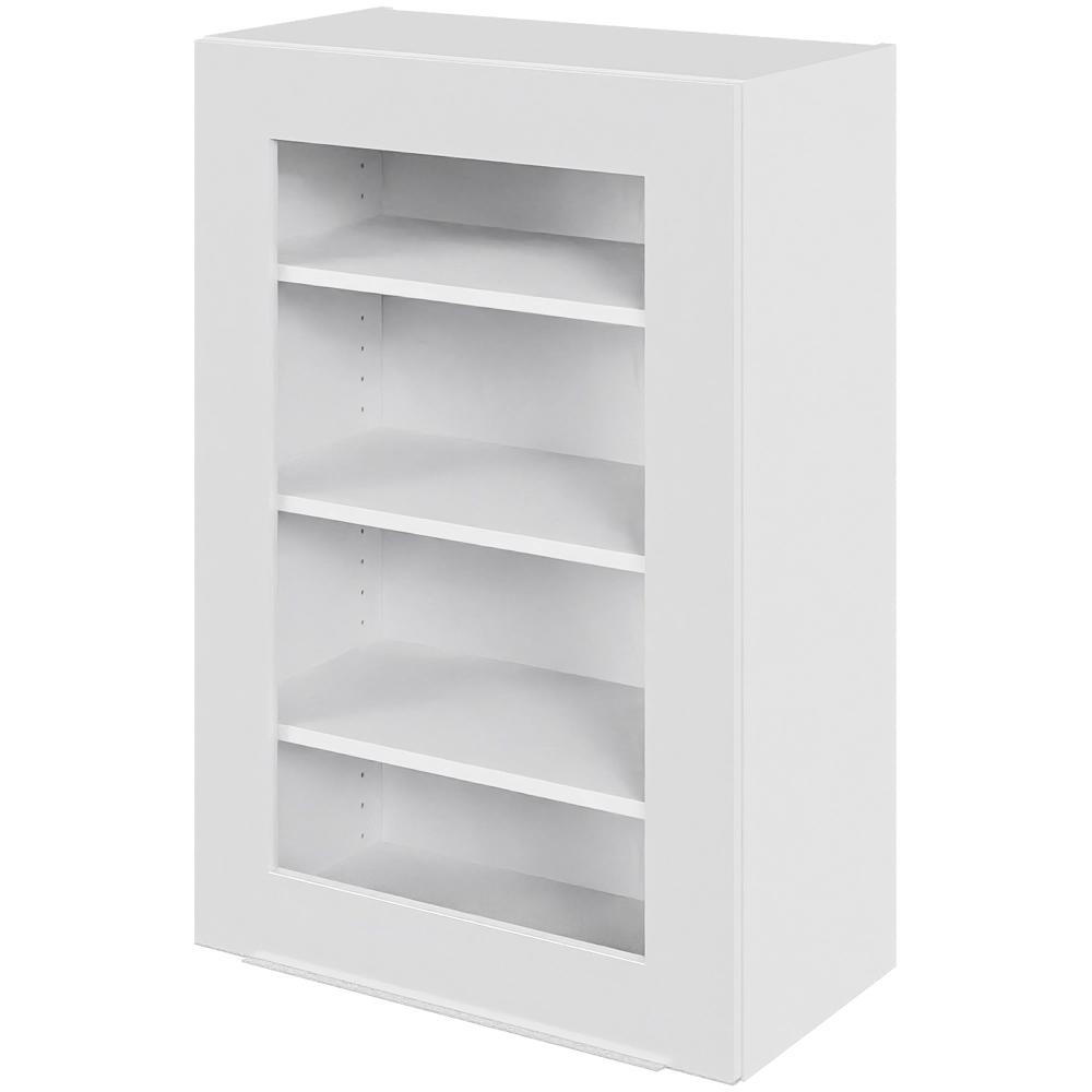 Billede af Multi-Living Køkken vitrineskab i Hvid Front Paris overskab H: 89,6 cm D: 34,0 cm - Låge med klart glas inklusiv 2 hylder - Bredde: 60 cm