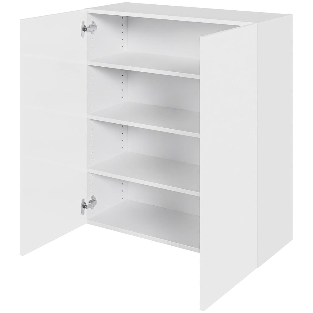 Køkken hyldeskab i Hvid Højglans H: 89,6 cm D: 34,0 cm - Inklusiv 3 hylder - Bredde: 80 cm