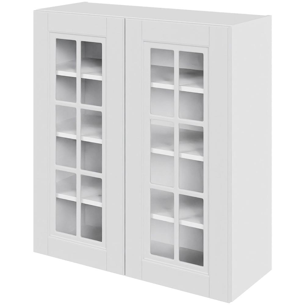 Billede af Multi-Living Køkken vitrineskab i Bergen overskab H: 89,6 cm D: 34,0 cm - Låge med klart glas inklusiv 3 hylder - Bredde: 80 cm