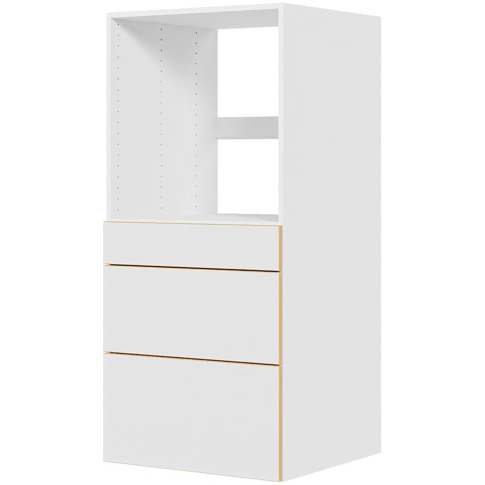 Multi-Living Indbygningsskab til ovn H: 131,2 cm D: 60,0 cm - 3 skuffer fuldudtræk/softluk
