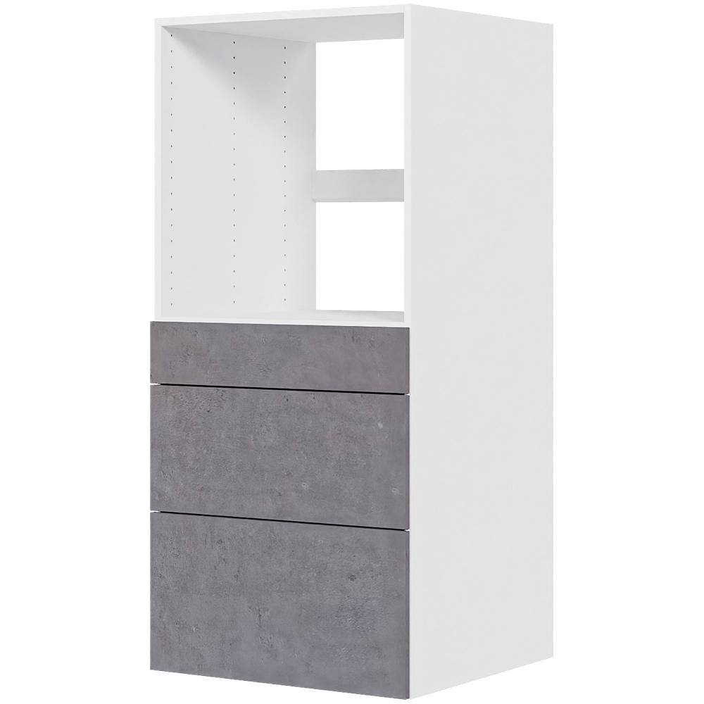 Billede af Multi-Living Køkken indbygningsskab i Riga til ovn H: 131,2 cm D: 60,0 cm - 3 skuffer fuldudtræk/softluk - Bredde: 60 cm