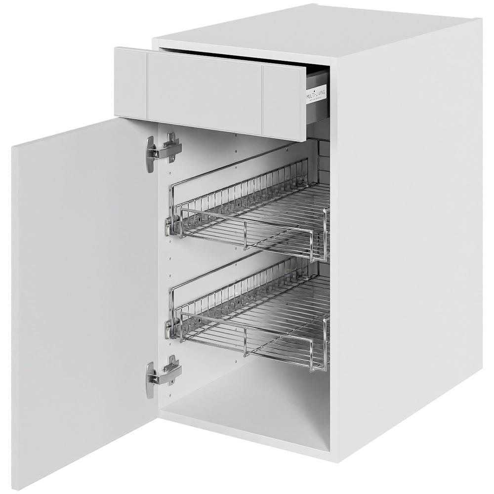 Multi-Living Køkken grydeskab i Romantik underskab H: 70,4 cm D: 60,0 cm -  2 udtræksriste 1 låge & 1 skuffe med fuldudtræk/softluk - Bredde: 40 cm