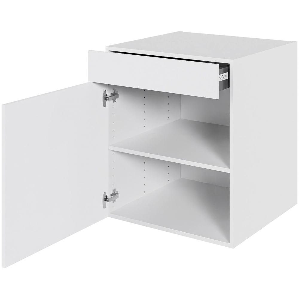 Billede af Multi-Living Køkken hyldeskab i Hvid Front H: 70,4 cm D: 60,0 cm - 1 låge & skuffe deludtræk/softluk - Bredde: 60 cm