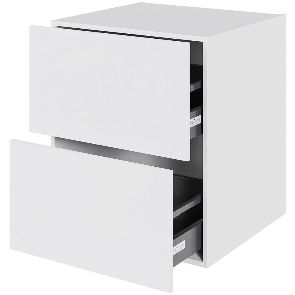 Skuffeskab H: 70,4 cm D: 60,0 cm  - 2 skuffer fuldudtræk/softluk