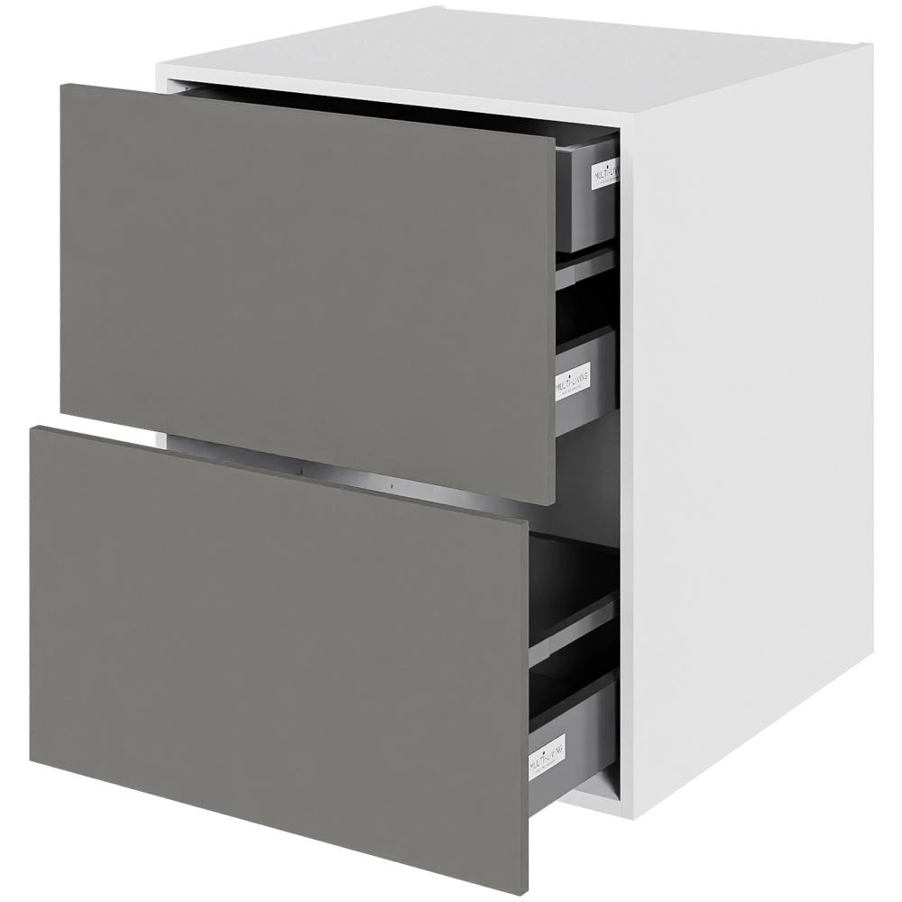 15: Multi-Living Køkken skuffeskab i Cibo Grigio H: 70,4 cm D: 60,0 cm - 2 skuffer + indvendig bakke - Bredde: 60 cm