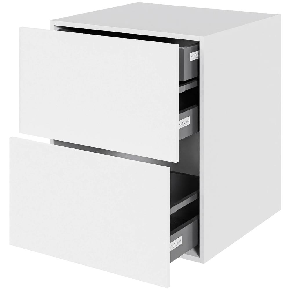 16: Multi-Living Køkken skuffeskab i Cibo Bianco H: 70,4 cm D: 60,0 cm - 2 skuffer + indvendig bakke - Bredde: 60 cm