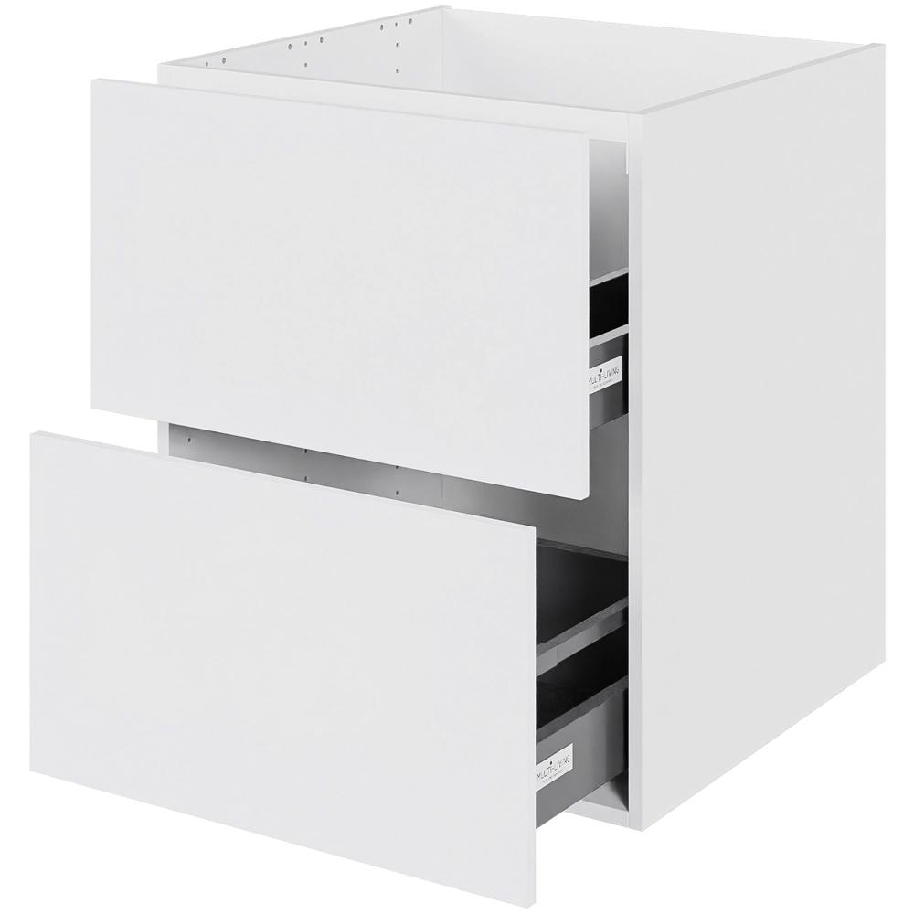 Skuffeskab H: 70,4 cm D: 60,0 cm - 2 skuffer fuldudtræk/softluk