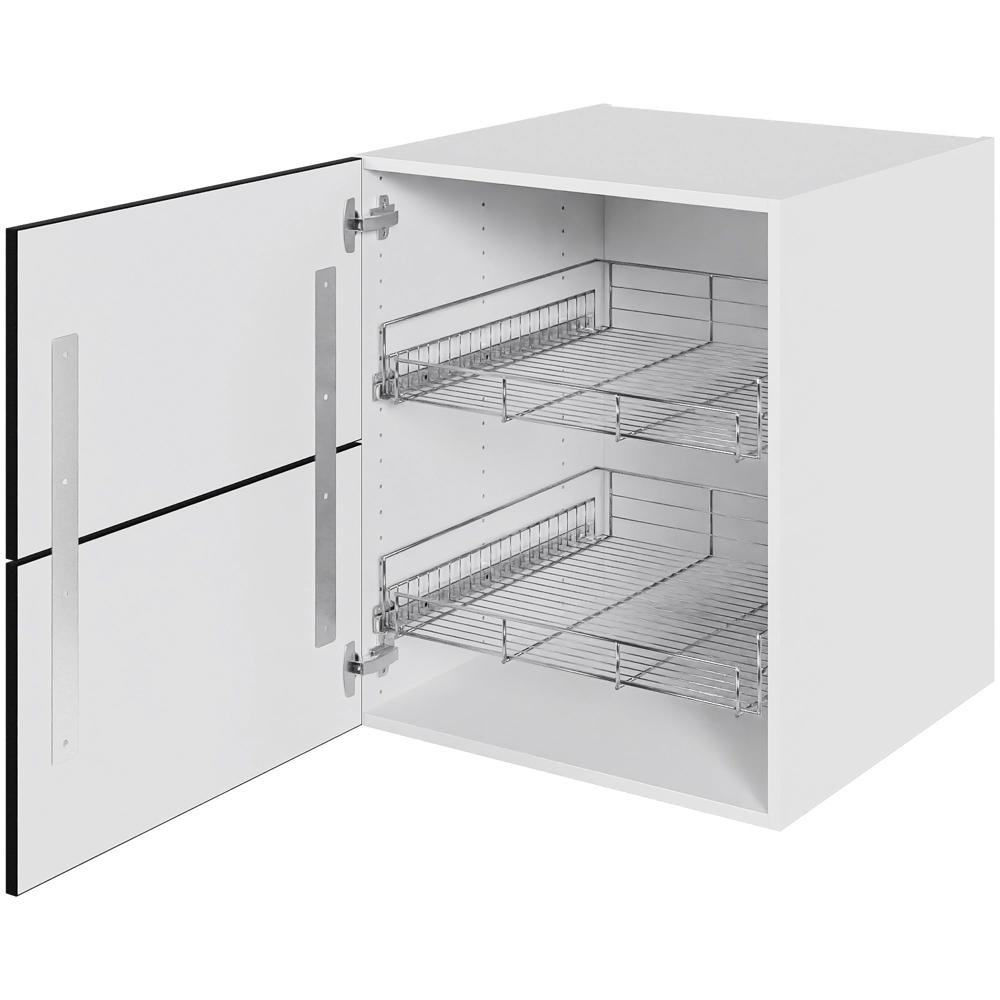 Multi-Living Køkken grydeskab i White/Black line underskab H: 70,4 cm D: 60,0 cm - Inklusiv 2 udtræksriste & skuffe look - Bredde: 60 cm
